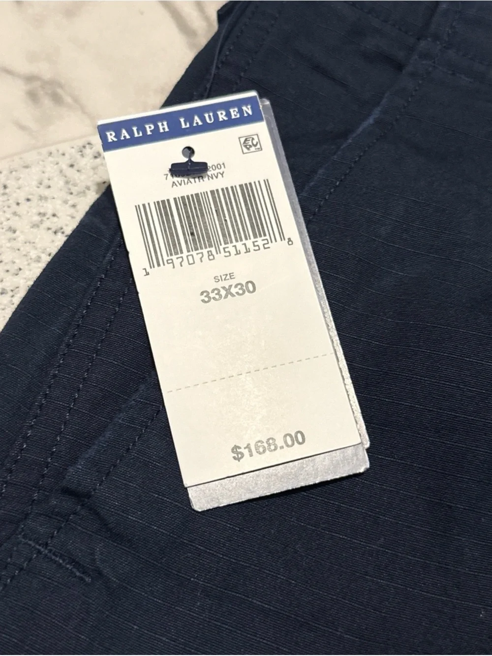 New Polo Ralph Lauren Relaxed Fit Utility Cargo Pants Aviator Navy Mens Sz 33x30